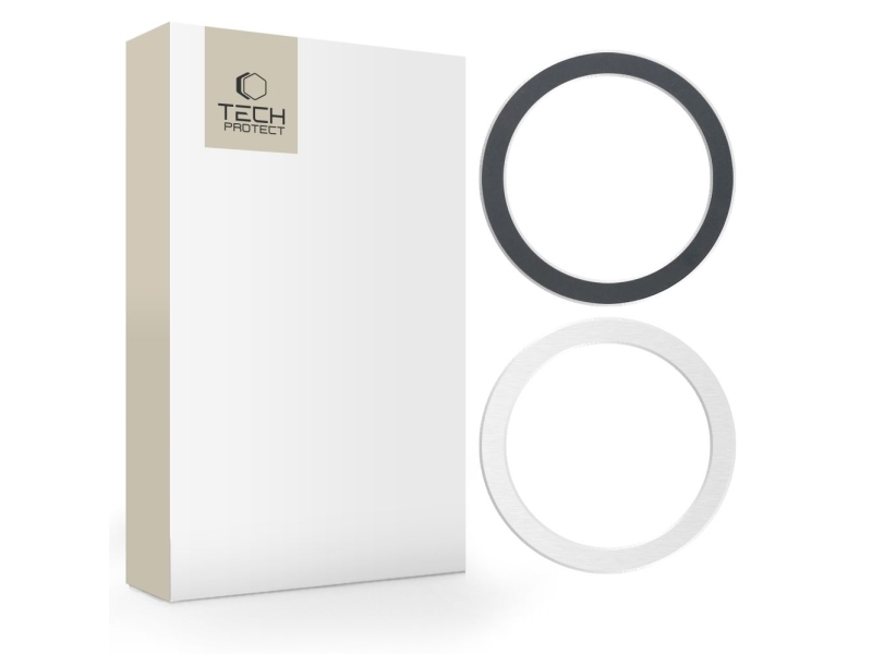 Tech-Protect MagMat MagSafe Universal Magnetic Ring - Black / Silver (2 pcs)