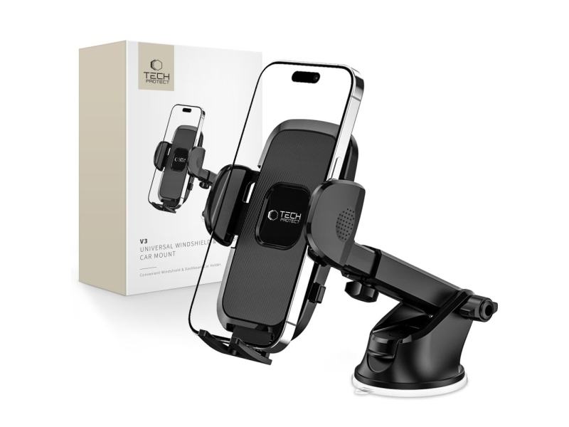 Tech-Protect TECH-PROTECT V3 universell bilhållare för vindruta & instrumentbräda svart | Bilvård & Biltillbehör - Bilens Interiörutrustning - Dashcam / Bilkamera | GameStuff