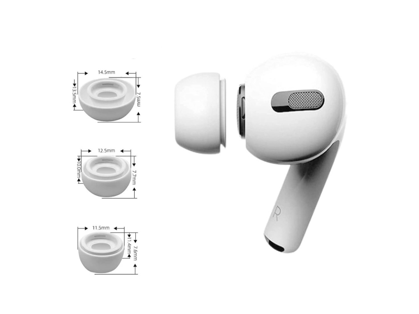 Tech-Protect Ear Tips for AirPods Pro 1/2 in sizes S/M/L - White (3 pcs)