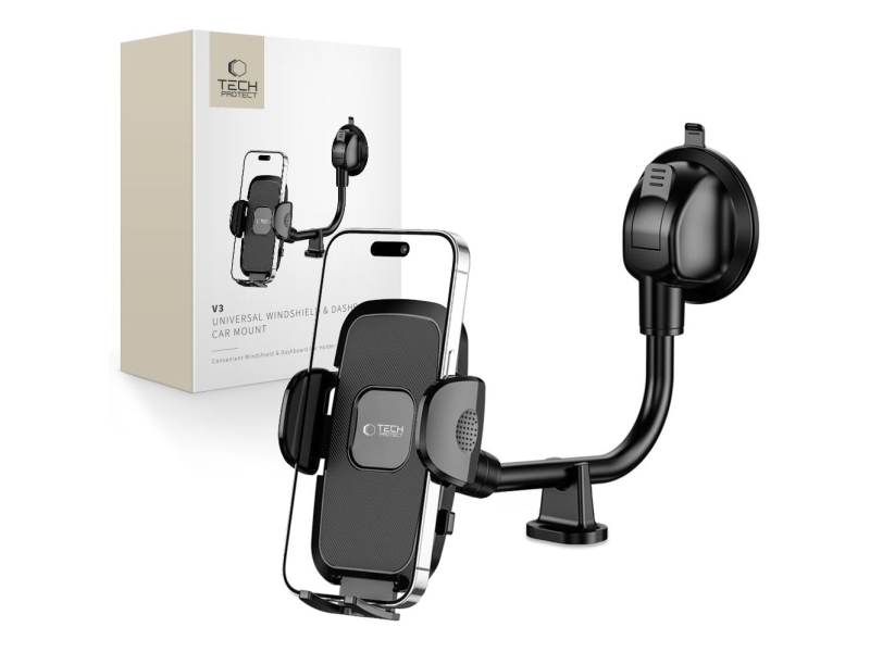 Tech-Protect TECH-PROTECT V3 universal long arm holder til vindues-/dashbord, sort