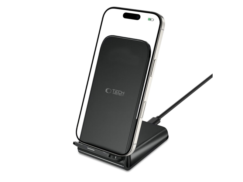 Tech-Protect Qi15w-S2 Induktiv Oplader 15W Som Stand - Sort