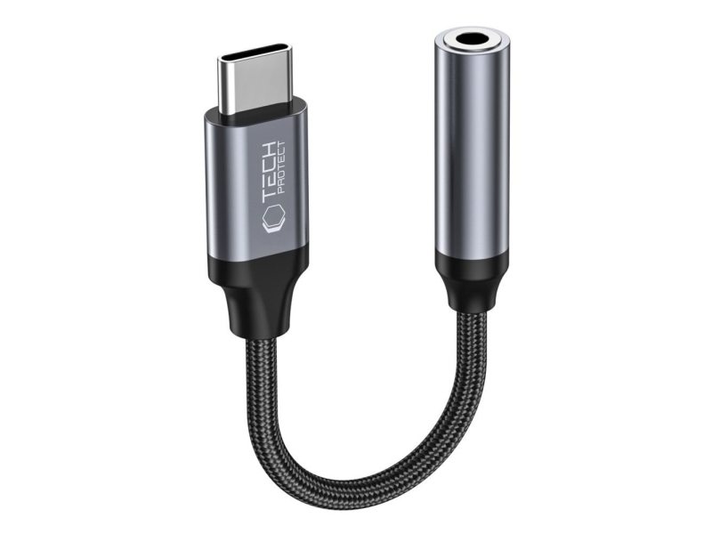 Tech-Protect Ultraboost Usb-C / 3,5 Mm Minijack-Adapter - Sort