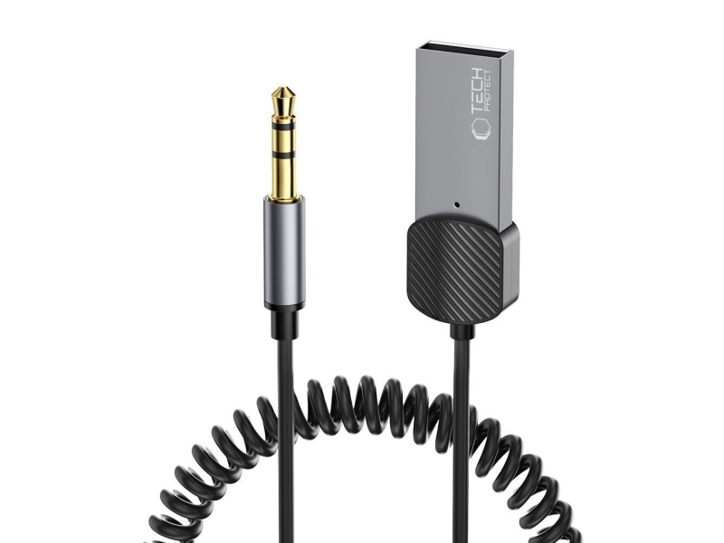 Bluetooth-adapter Tech-Protect TECH-PROTECT ULTRABOOST Bluetooth AUX audio adapterkabel grå