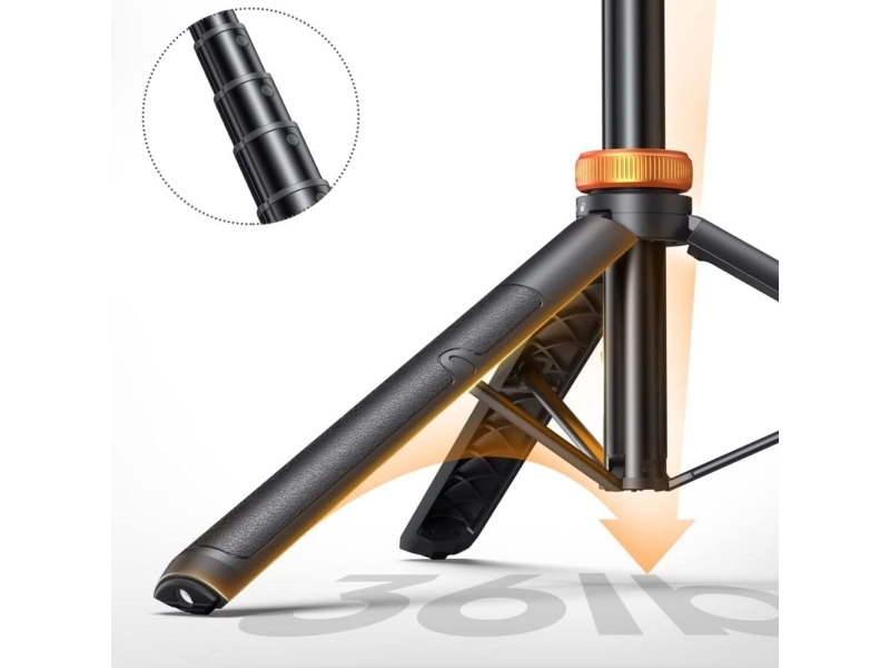 Tech-Protect L03S Bluetooth Selfie Stick with Remote Control Tripod up to 148cm and 180 Head - Black