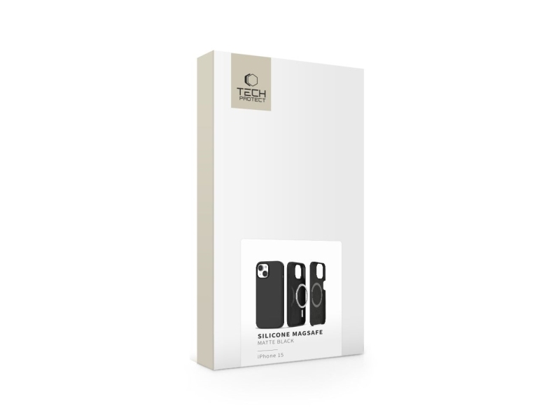 Tech-Protect silikone MagSafe-cover til iPhone 15 - mat sort