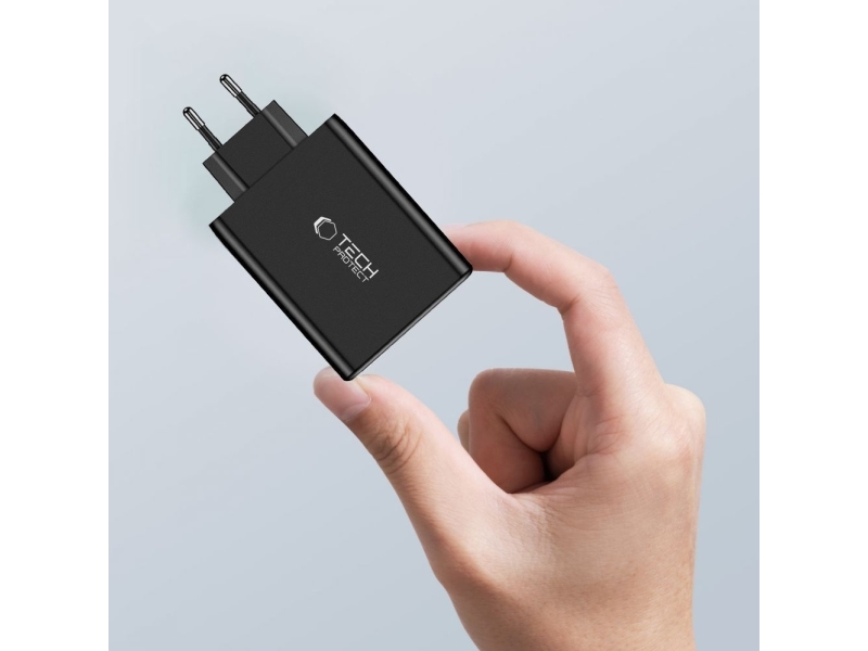Tech-Protect NC100W-GAN GaN-Ladegerät 100 W 3x USB-C + 1x USB-A, schwarz