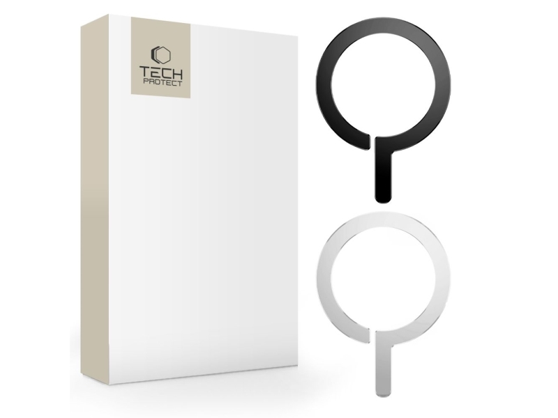 MagSafe Tech-Protect MetalRing universal magnetisk (sort/sølv) (2 stk.)