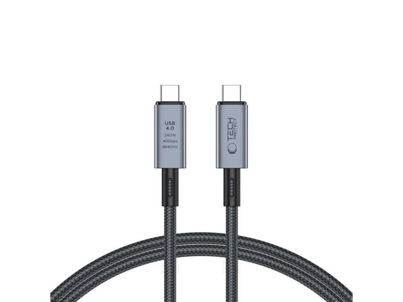 Tech-Protect UltraBoost Max USB-C 4.0 / USB-C 4.0 PD 240W 8K 40Gbps 1m Cable - Grey
