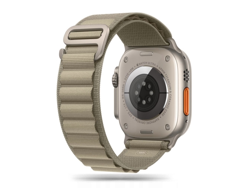 Tech-Protect Nylon Pro Strap for Apple Watch 4 / 5 / 6 / 7 / 8 / 9 / SE / Ultra 1 / 2 (42/44/45/49 mm) - Titanium Olive