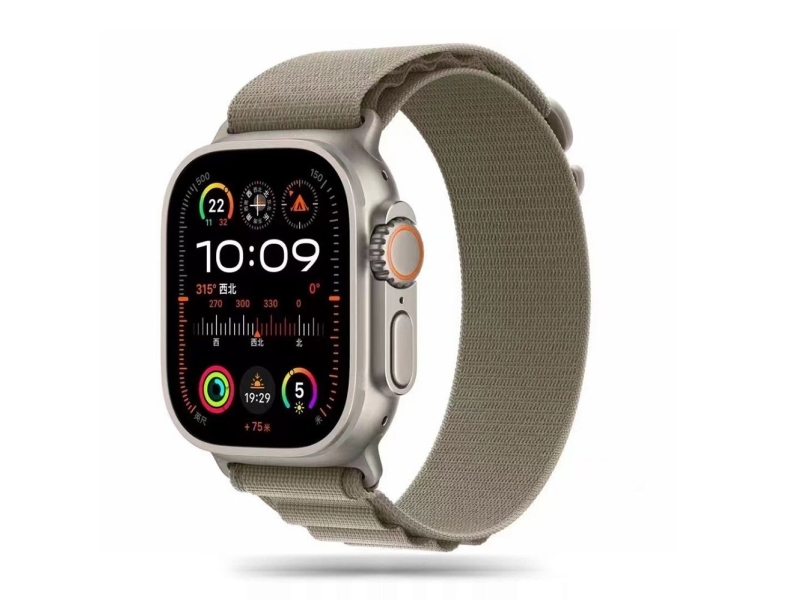 Tech-Protect Nylon Pro Strap for Apple Watch 4 / 5 / 6 / 7 / 8 / 9 / SE / Ultra 1 / 2 (42/44/45/49 mm) - Titanium Olive