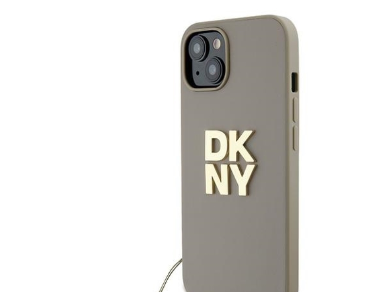 Dkny Wrist Strap Stock-Logo Hülle Für Iphone 15 Plus - Beige