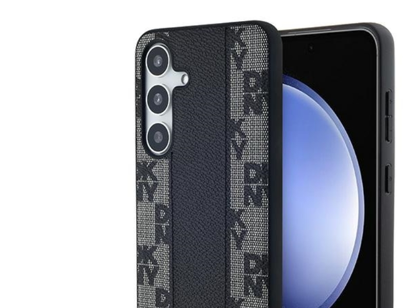 Dkny Læder Ternet Mono-Mønster Magsafe Cover Til Samsung Galaxy S24+ - Sort