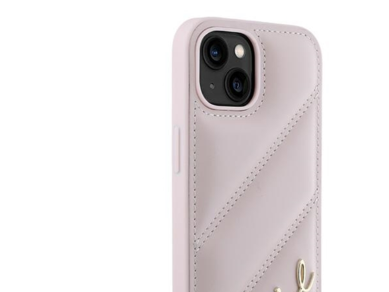 Hurtel Karl Lagerfeld Diagonalt Quiltet Script-Etui Til Iphone 15/14/13 - Pink