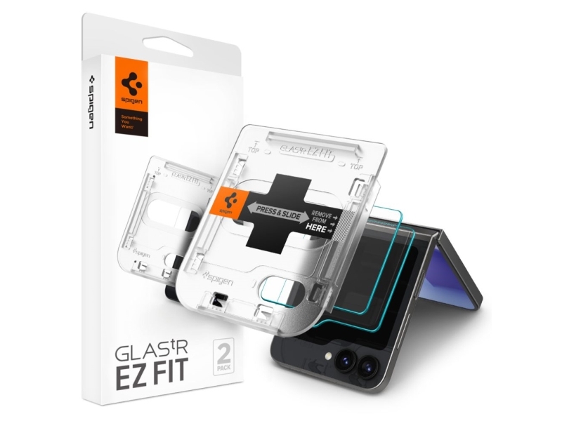 Spigen Glas.Tr Ez Fit, Samsung, Galaxy Z Flip 6, Ridseresistent, Transparent, 2 Stk