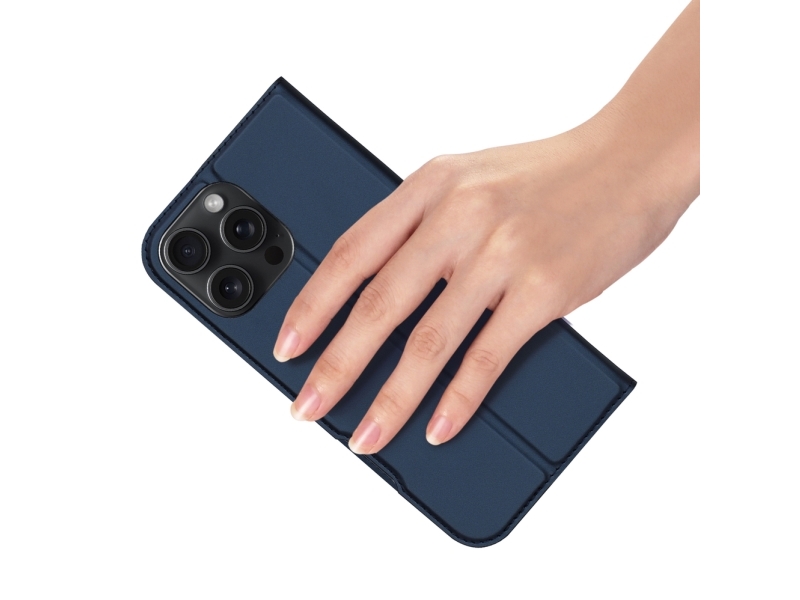 Dux Ducis Skin Pro Case for iPhone 16 Pro Max with Flip and Card Slot - Blue