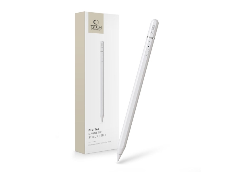 Tech-Protect Digital Magnetic Stylus Pen 3 Magnetic for iPad - White