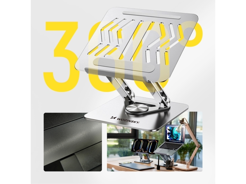 Wozinsky Wrs-Cpy84ss Aluminium Laptop- Und Tablet-Ständer + Kostenloser Smartphone-Ständer - Silber