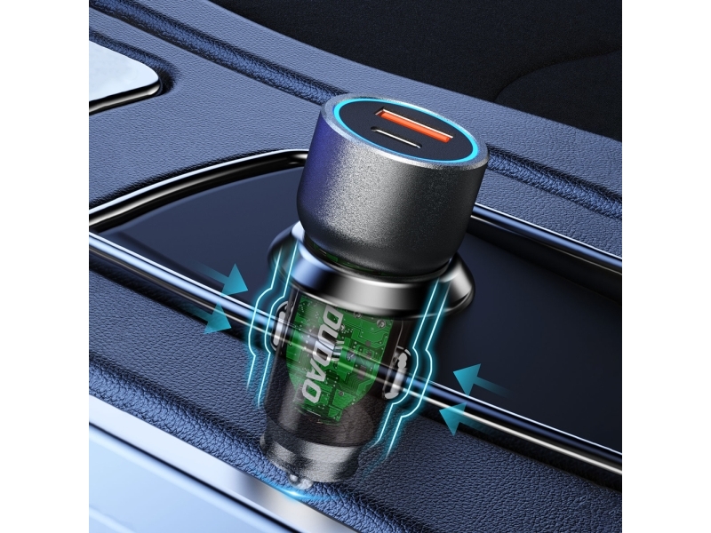Dudao R4T 25W USB-A / USB-C Car Charger - Gray