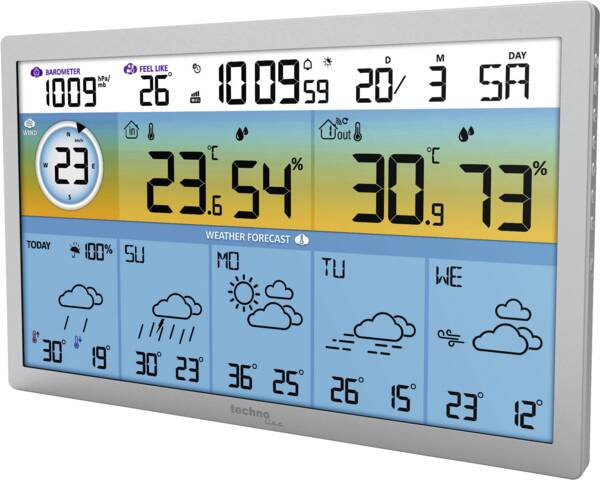 Technoline Wd 2500, Grå, Udendørs Termometer, Indendørs Termometer, Indendørs Hygrometer, Udendørs Hygrometer, Nedbør,..., Hygrometer, Barometer, Ter