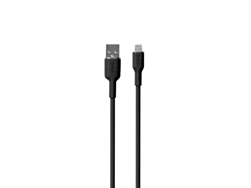 Puro Soft Usb-A - Lightning-Kabel 1,5 M Silikon - Schwarz
