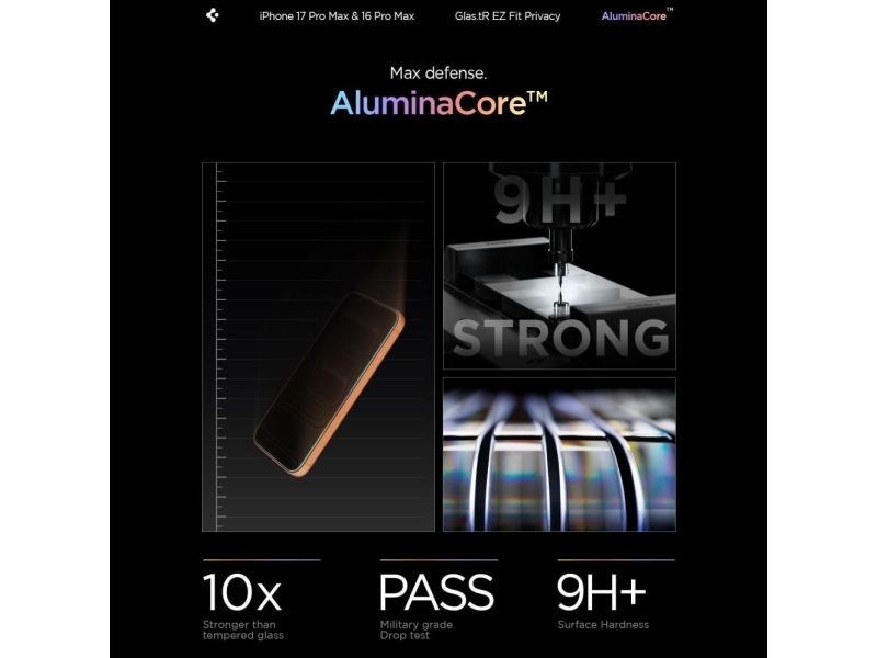 Spigen Glas.Tr Ez Fit Privacy Gehärtetes Glas Für Iphone 16 Pro Max / 17 Pro Max - 2 Stk.