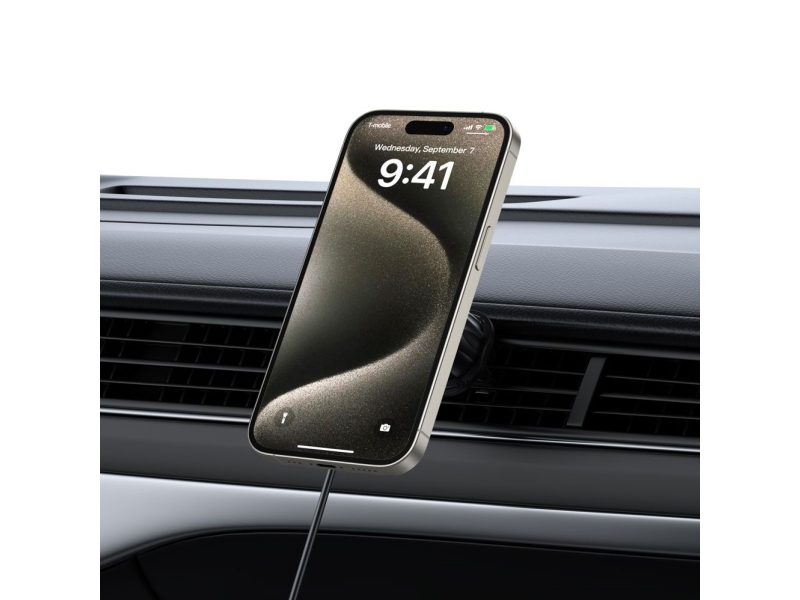 Tech-Protect MM15W MagSafe Car Mount with 15W Induction Charger for Air Vent and Dashboard - Black