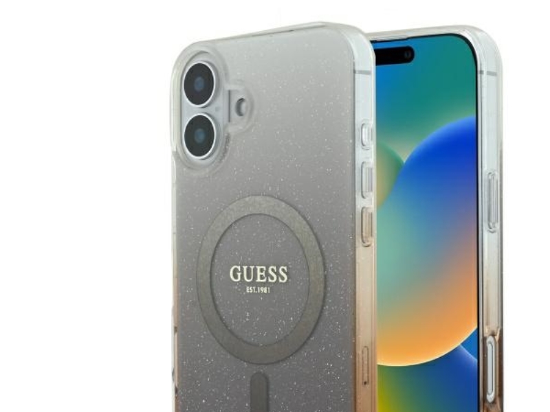Guess Iml Glitter Gradient Magsafe Apple Iphone 16 Case - Dėklas Telefonui Rudos Saplvos