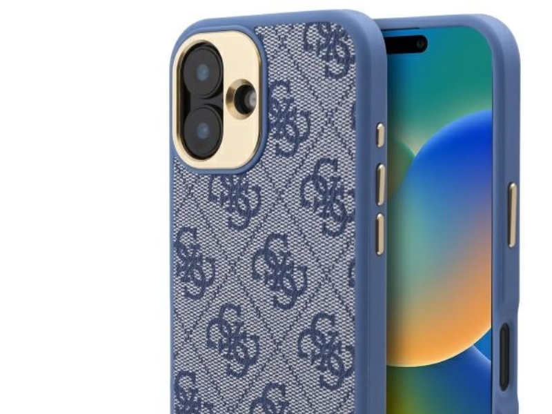 Guess 4G Logoplade Magsafe-Cover Til Iphone 16 - Blå