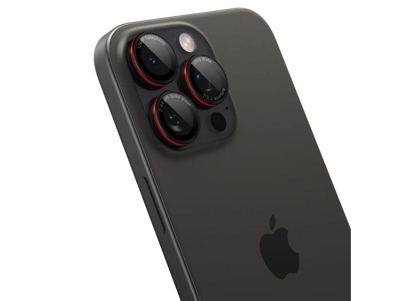 Spigen Agl05217, Linsebeskytter, Rød, Transparent, Hærdet Glas, Apple, Iphone 14 Pro / 14 Pro Max, 17,3 Mm
