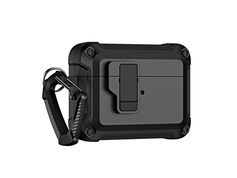 Hurtel Pro Armour AirPods-fodral med krok - AirPods 4 - svart | TV, Ljud & Bild - Bärbart ljud & Bild - MP3 spelare | GameStuff