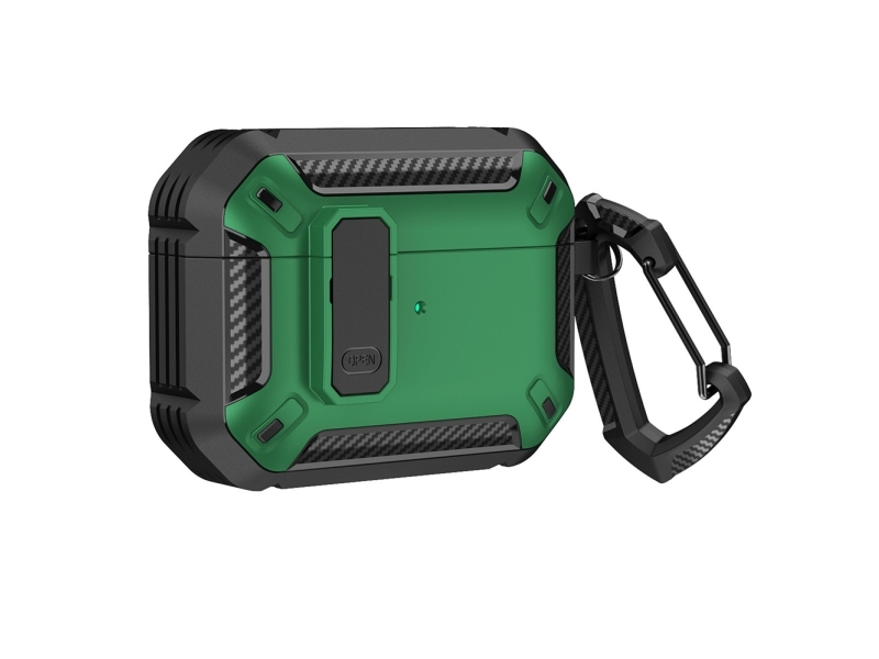 Hurtel Armour-skal med krok till AirPods - AirPods 4 grön