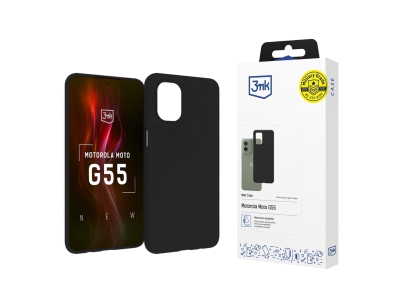 3Mk 3Mk Mat Etui Motorola Moto G55 5G Sort/Sort
