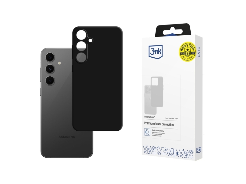 3Mk Silikonhülle Für Samsung S24 Fe S721, Schwarz/Black