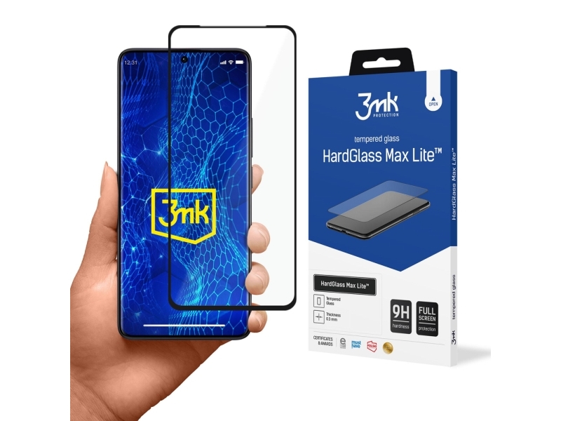3Mk Hardglass Max Lite Panzerglas Mit Schwarzem Rahmen Für Xiaomi Redmi Note 13 Pro+