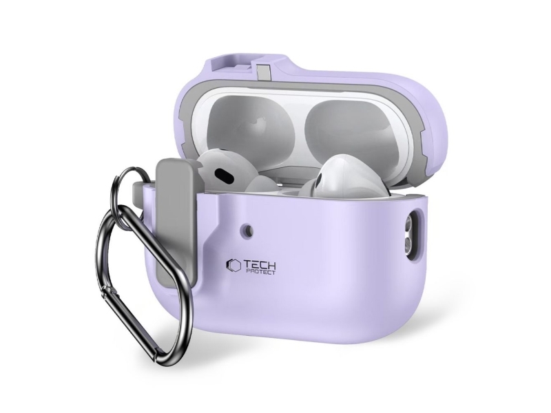 Tech-Protect Slim Hook Case with Carabiner for Apple AirPods Pro 1/2 - Purple