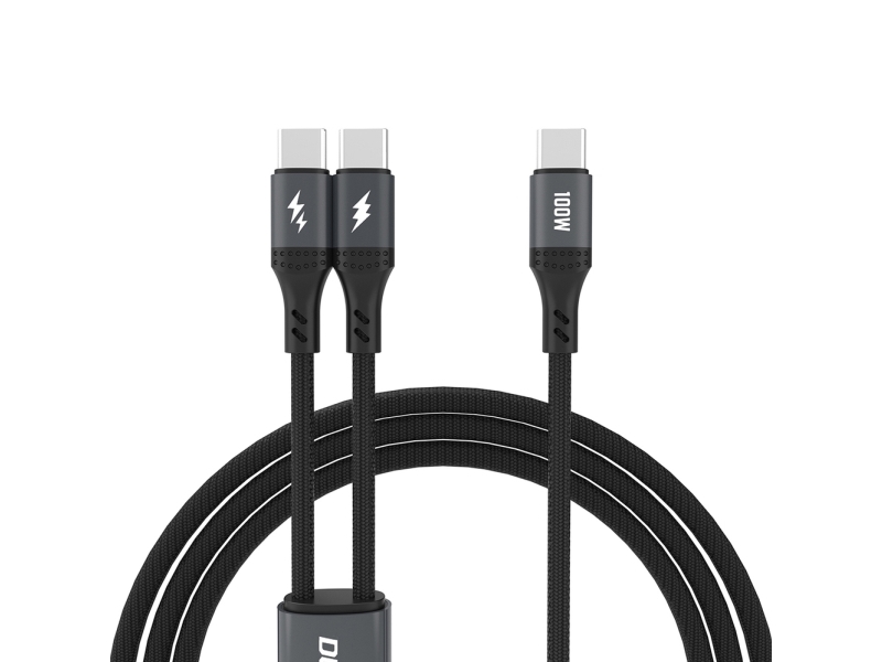 Usb-Kabel Dudao Usb-A - 2X Usb-C 1,2 M Schwarz (6976625333493)