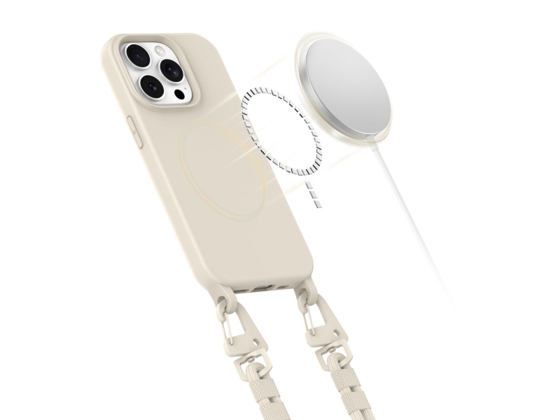 Tech-Protect MagNecklace MagSafe cover til iPhone 15 Pro - beige