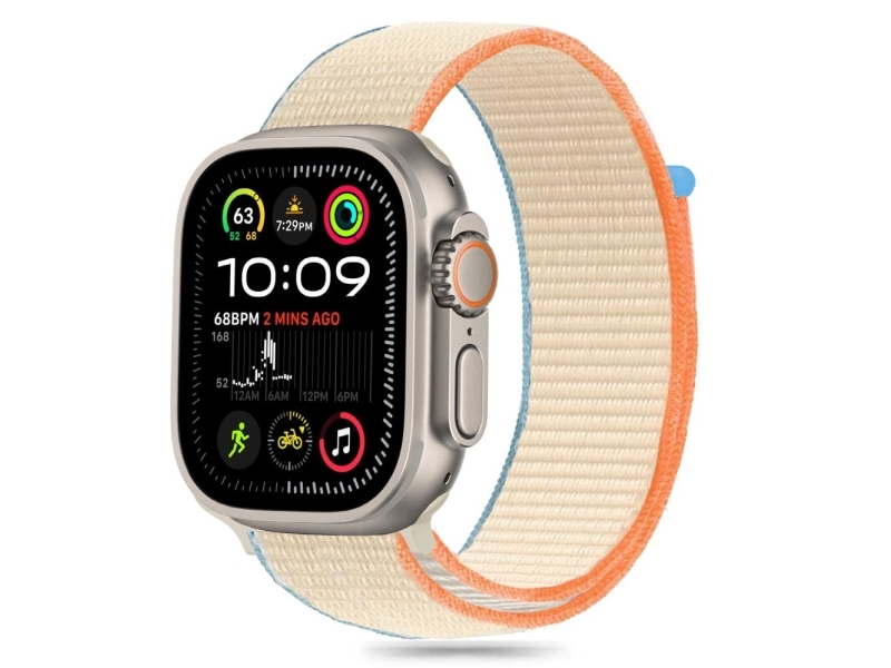 Tech-Protect nylonarmband till Apple Watch 6/7/8/9/10/SE/Ultra 1/2 (44/45/46/49 mm) cream | Tele & GPS - Mobil reservdelar - Höljesdelar | GameStuff