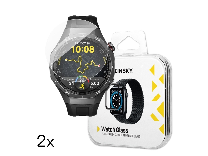 Wozinsky Fuld-Lime Hærdet Glas Til Huawei Watch Gt 5 / Gt 5 Pro / Gt 4 / Gt 4 Pro / Gt 3 / Gt 3 Pro 42Mm (2 Stk.)