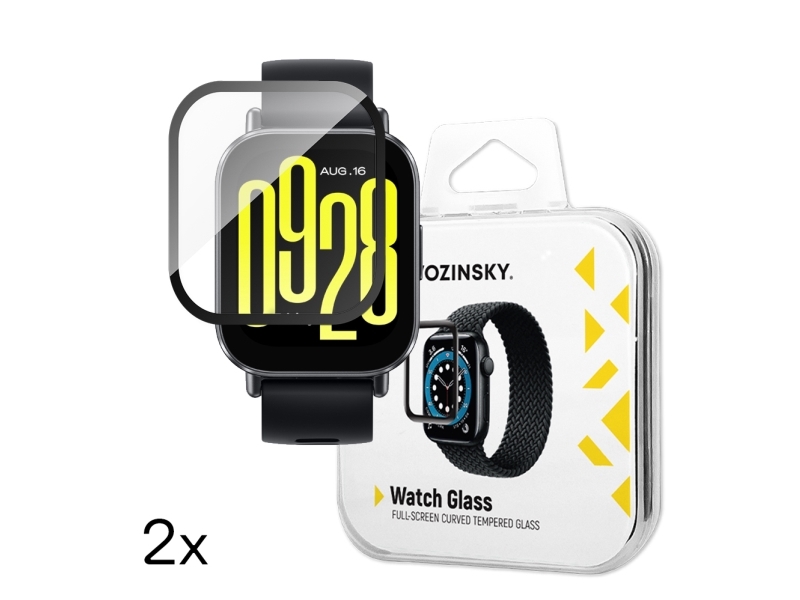 Wozinsky hærdet glas med full glue til Xiaomi Redmi Watch 5 Active (2 stk.)