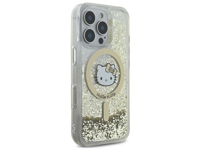 Hello Kitty Liquid Glitter Fever Magsafe Cover Til Iphone 16 Pro – Gold