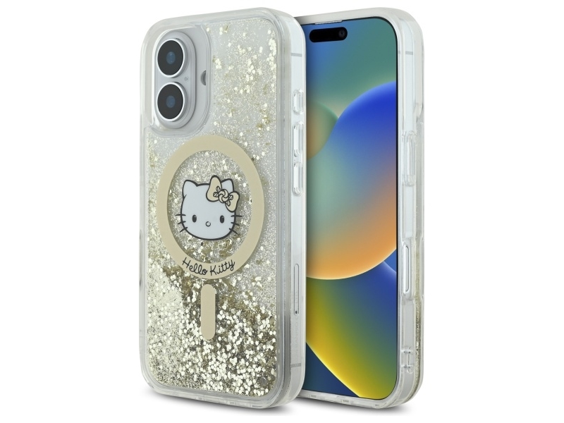 Hello Kitty Liquid Glitter Fever Magsafe Iphone 16 Hülle - Gold