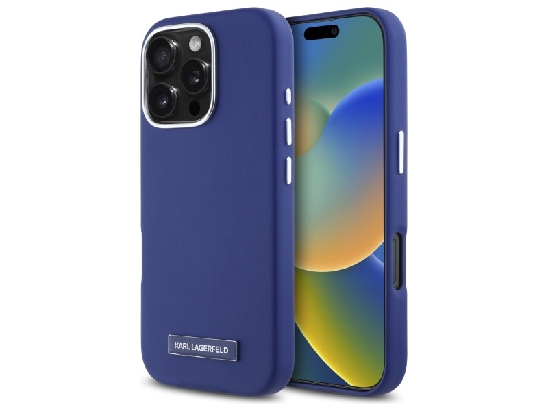 Karl Lagerfeld KLHMP16LPGMSRPB iPhone 16 Pro 6.3" niebieski/blue hardcase FW Metal Plate MagSafe