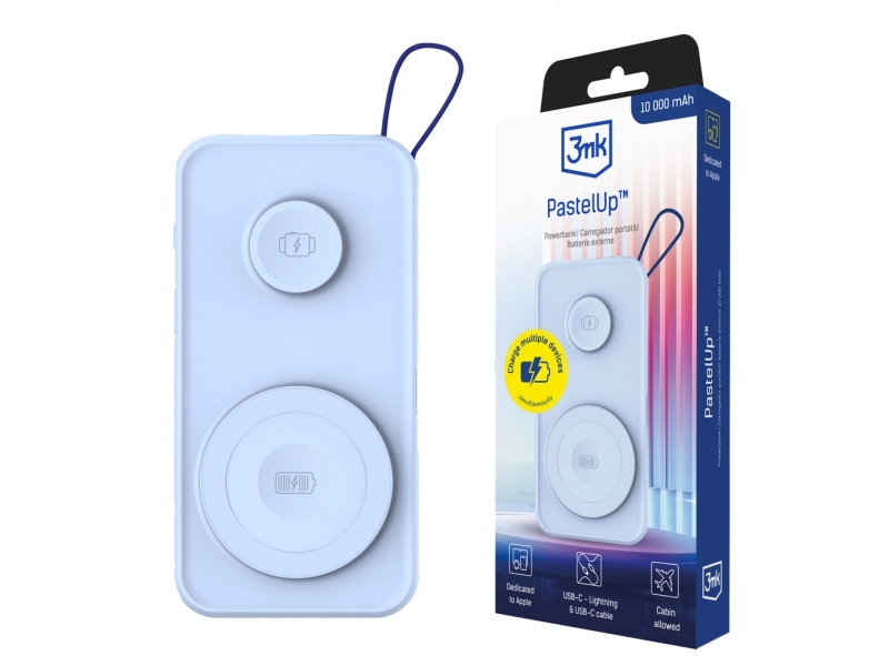 3Mk Powerbank Pastelup 10.000Mah 22,5W Mit Magsafe + Apple Watch Ladefunktion Blau