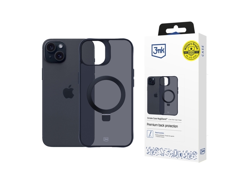 3Mk 3Mk Smoke Case Til Iphone 15 Plus Med Magsafe & Stativ