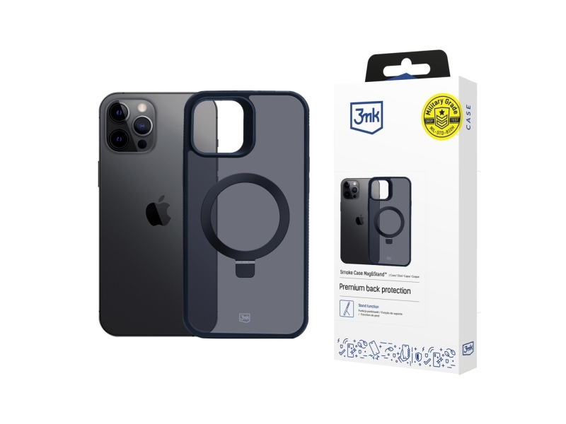 3Mk Smoke Case Mag&Stand Für Apple Iphone 12 Pro Max - Schwarz