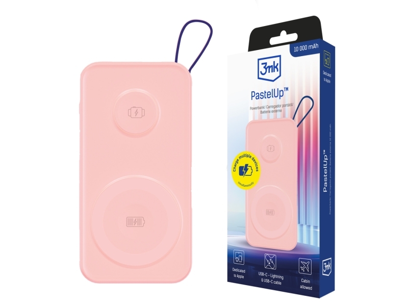 3Mk Pastelup Powerbank 10.000 Mah 22,5 W Usb 1A/1C - Pink