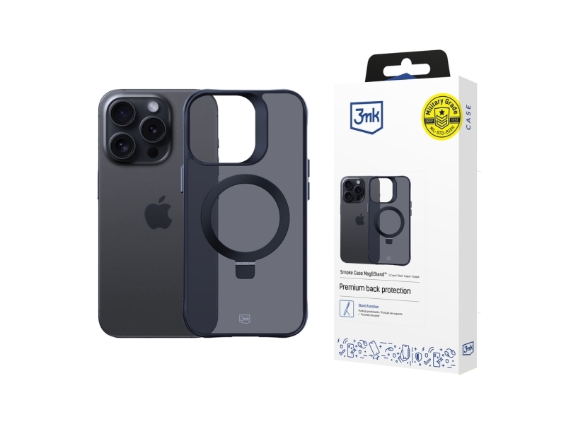 3Mk Smoke Mag&Ampampstand Apple Iphone 14 Pro Max - Handytasche Schwarz