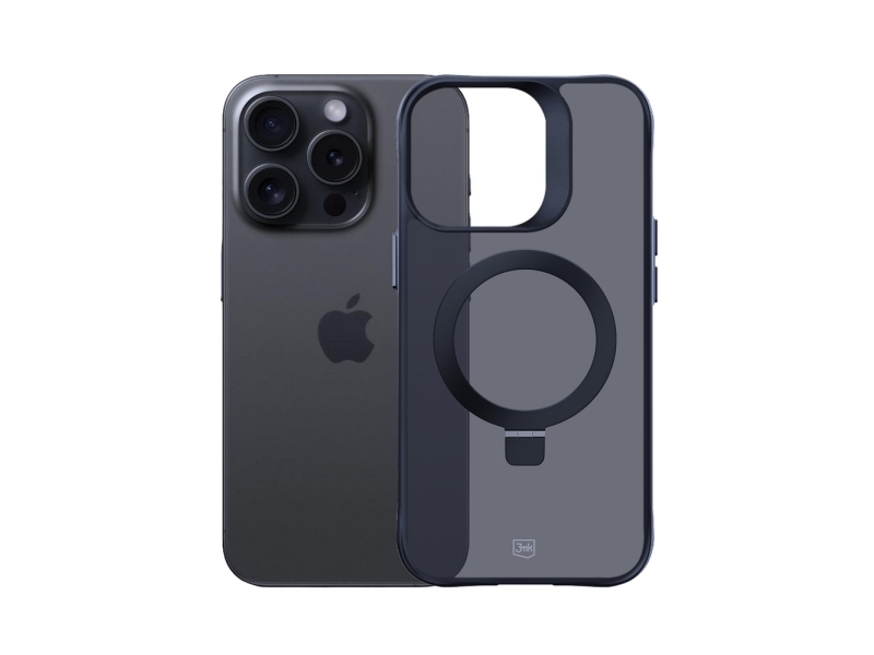 3Mk Smoke Cover Med Mag&Stand Til Apple Iphone 14 Pro Max - Sort