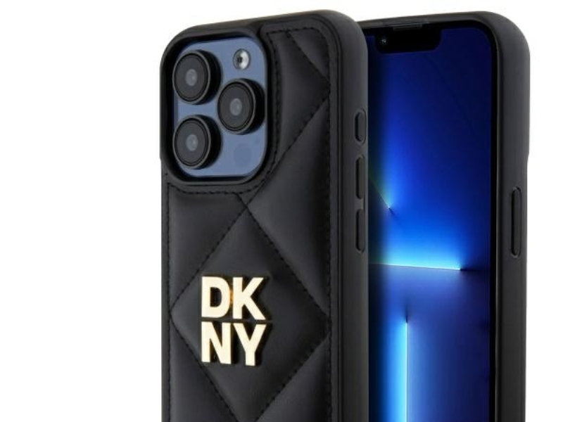 Dkny Quilted Stack Logo Cover Til Iphone 15 Pro - Sort